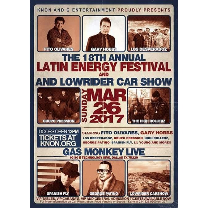 Accomplice1127's tweet photo. March 26th gas monkey live 
Rollaz performin all our hits 
for the 18th annual Latin Energy Festival https://t.co/bkzsYjp3wG
