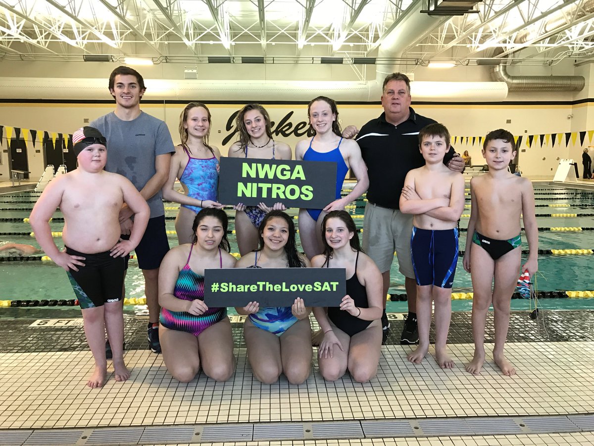 SwimFoundation's tweet photo. The @NWGA_Nitros loved beating their #USASwimaThon goal, and obviously had a great time doing it! #SharetheLoveSAT https://t.co/QKzmXdAGAK