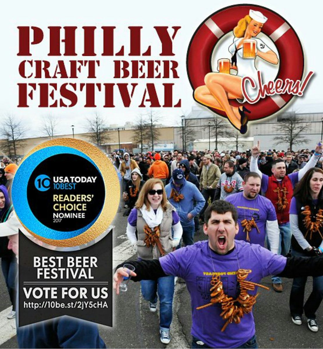 PhillyBeerEvent's tweet photo. VOTE FOR US for best #beerfest! ๐บ๐บ๐บ
Vote here โก https://t.co/WXimbb5TbO
#beer #pcbf #philly #phillybeer #phillybeerevents #top10 #USAToday https://t.co/QJNwDOyEqm