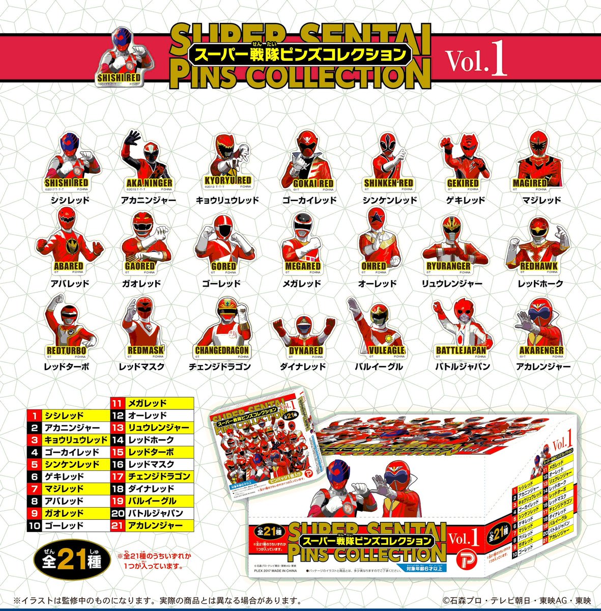スーパー戦隊ピンズコレクションvol.1 スーパー戦隊ピンズコレクション