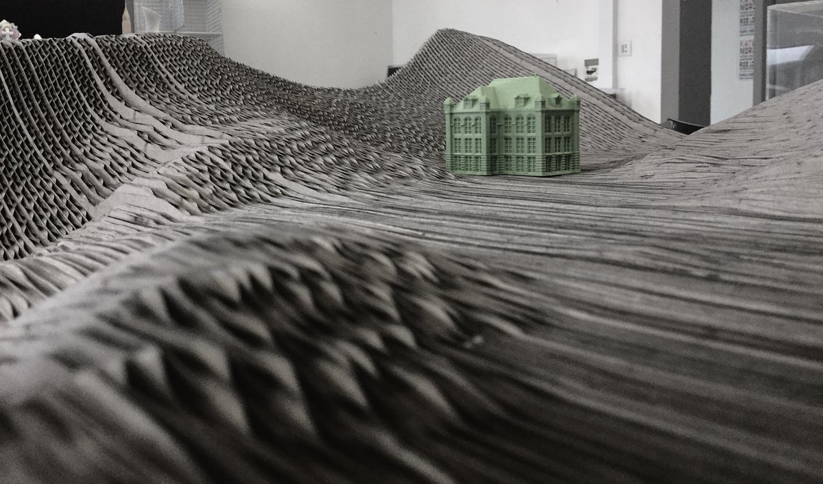 LJMUFabLab's tweet image. Architecture student @LSAD_2016 laser cuts  card and transforms into landscape