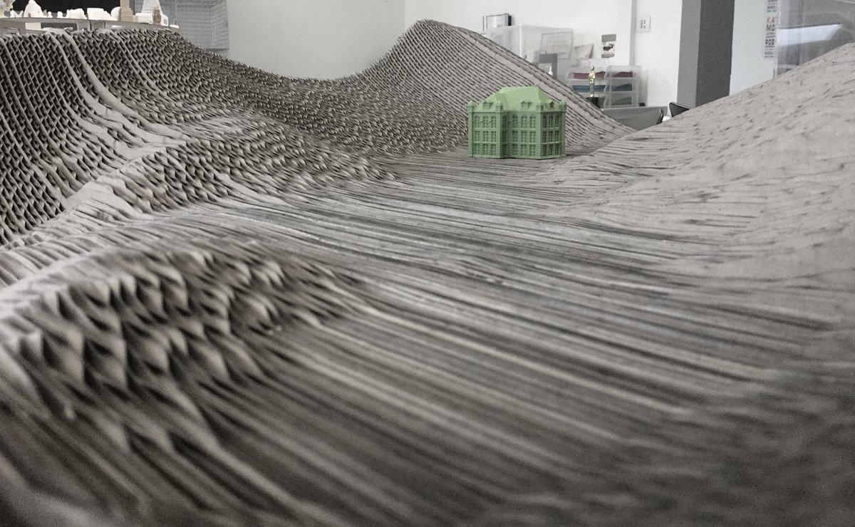 LJMUFabLab's tweet image. Architecture student @LSAD_2016 laser cuts  card and transforms into landscape