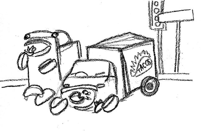 kidcandoodle's tweet image. All caught up w/ #28days28drawings with #truckseatingtacos &amp;amp; #readingrocket