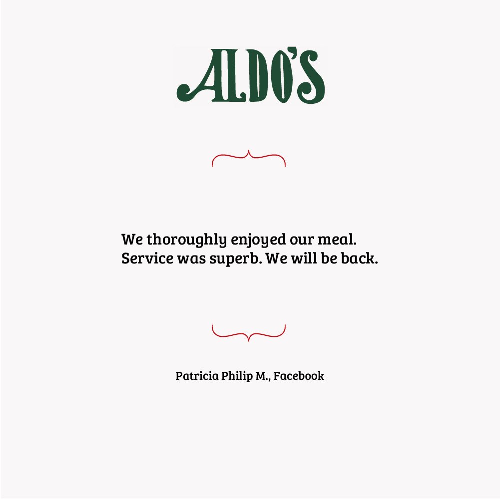 AldosSATX's tweet photo. We love our customers! Don't forget to leave your review when you dine with us. 🍽 #Feedbackis🗝 https://t.co/xSKHRZJUdz