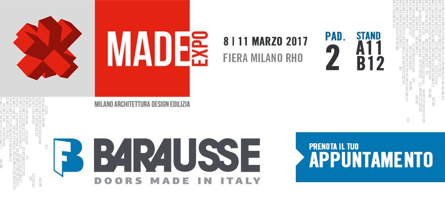 portedibarausse's tweet photo. Save the date: March 8th-11th we will be at #MADEexpo 2017 in #Milan! Book an appointment with us here https://t.co/d4d7sT1vHI https://t.co/UCL2IwC4Tx