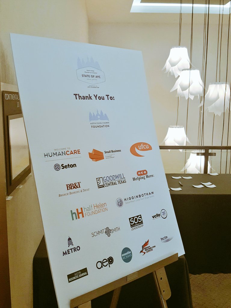 AustinYC's tweet photo. Again, this event would not be possible for all of the #StateofAYC sponsors & partners. Thank you for investing in our members & community https://t.co/ax90KDLOX5