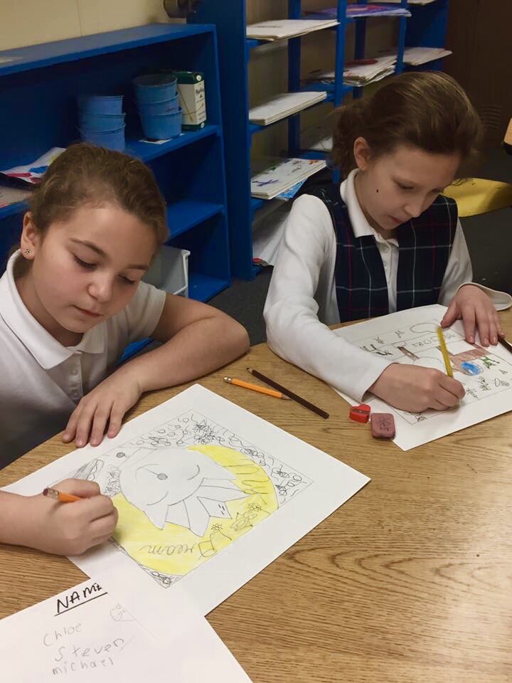 STM_Brooklyn's tweet photo. Mrs. Jacobucci our art teacher, taught our third graders about the African American artist Faith Ringgold, and created "dream quilts" https://t.co/XqZpmRXWaw