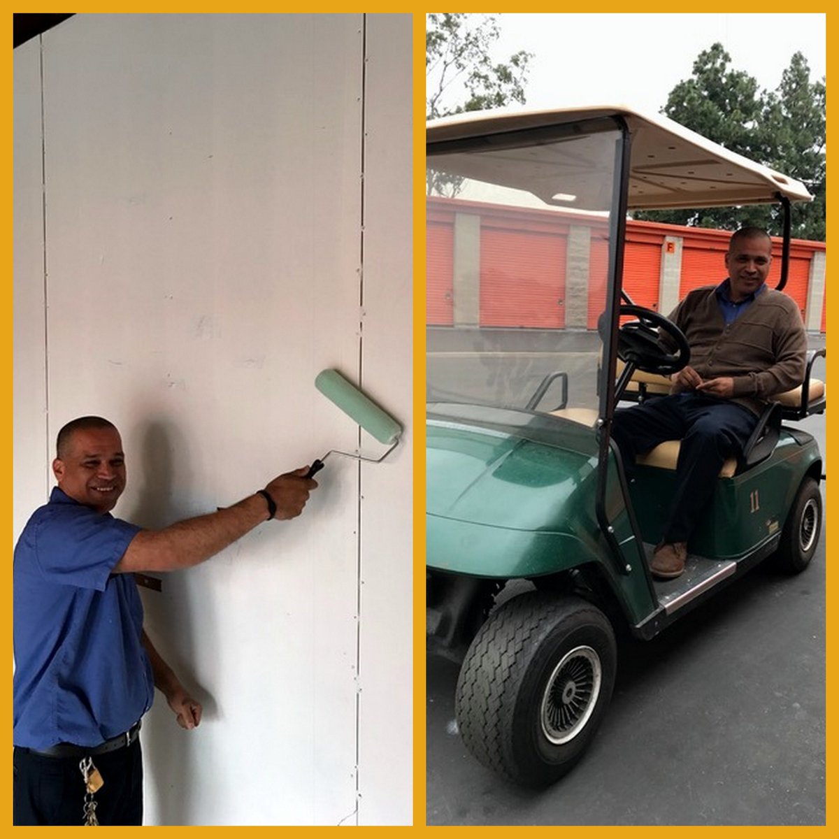 MiniStorage_WLA's tweet image. What do we love to do at West LA Mini Storage?! Painting and driving the golf cart! #FridayFeeling #Worklove
