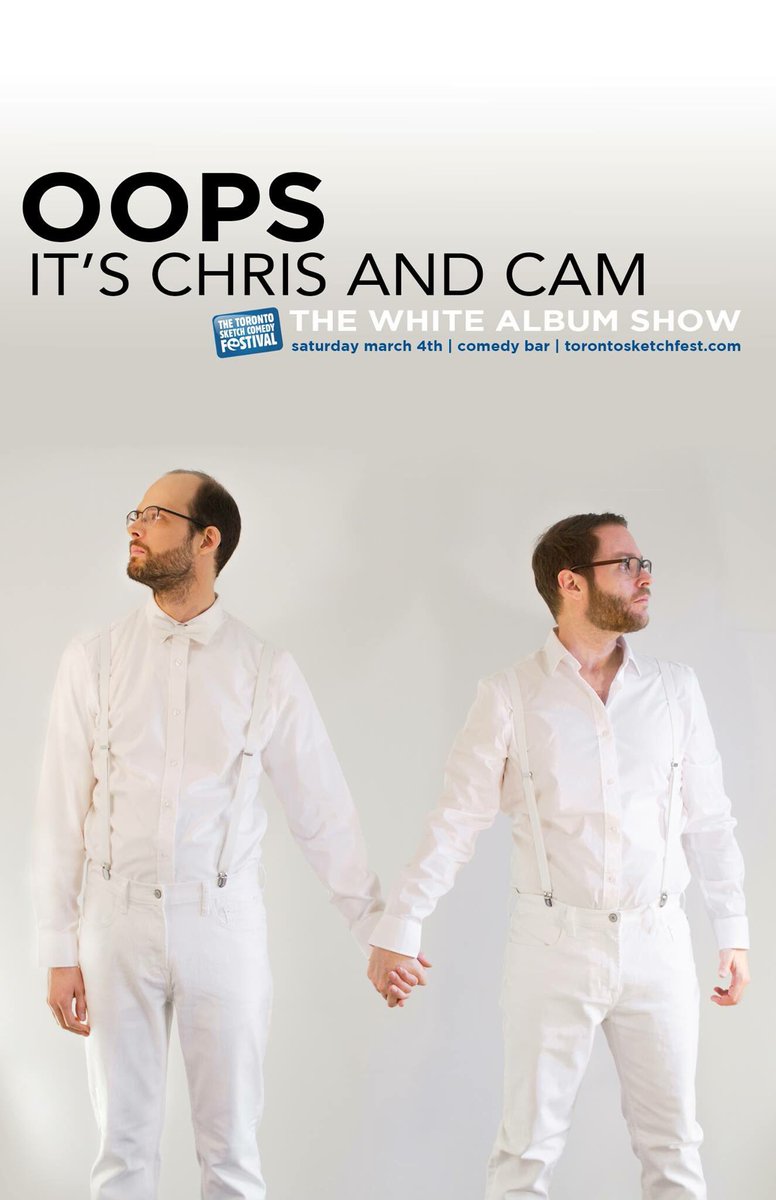Oops It's Chris and Cam is an official selection of <a href="/TOsketchfest/">The Toronto Sketch Comedy Festival</a> - paired with Philly's <a href="/theflatearth/">The Flat Earth</a> - we're getting nutzo #TOSketchfest17