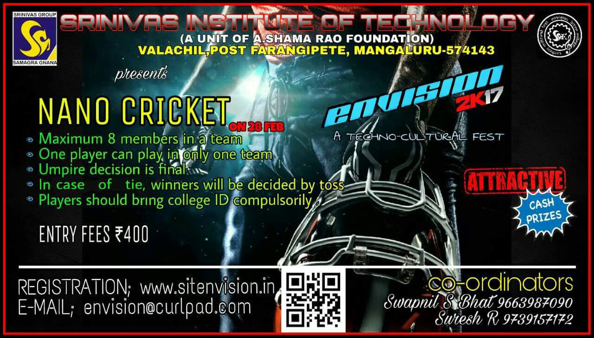 Sit_envision's tweet photo. NanoCricket#AttractivePrizes#RegisterFor28th# https://t.co/qIhqLh0vbc