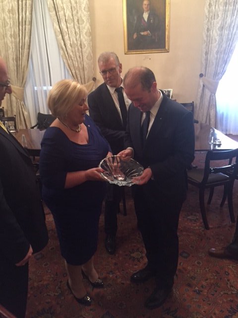 MagHaddock's tweet photo. Meeting EU presidency president of malta #supportedemployment @duponline @sinnfeinireland @allianceparty @SDLPlive @uuponline @euseinfo https://t.co/UB4LiaJ4xP