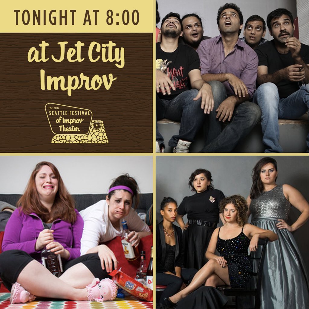 JetCityImprov's tweet photo. Its Friday night! Improv Comedy Mumbai, FEELINGS, and Hot Tin Roof in the house! #SFIT2017
https://t.co/DoStn36KTd https://t.co/QTKxtsOjTq
