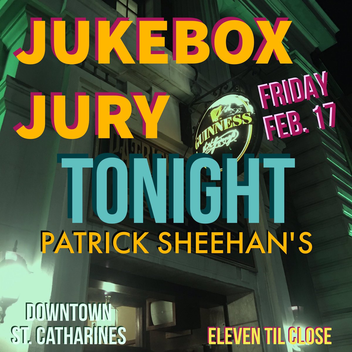 Operating as a TRIO tonight! Should be super fun times with Nick, Luke, and myself! Come on down 🍻🎶 <a href="/PatrickSheehans/">Sheehans' Pub</a>