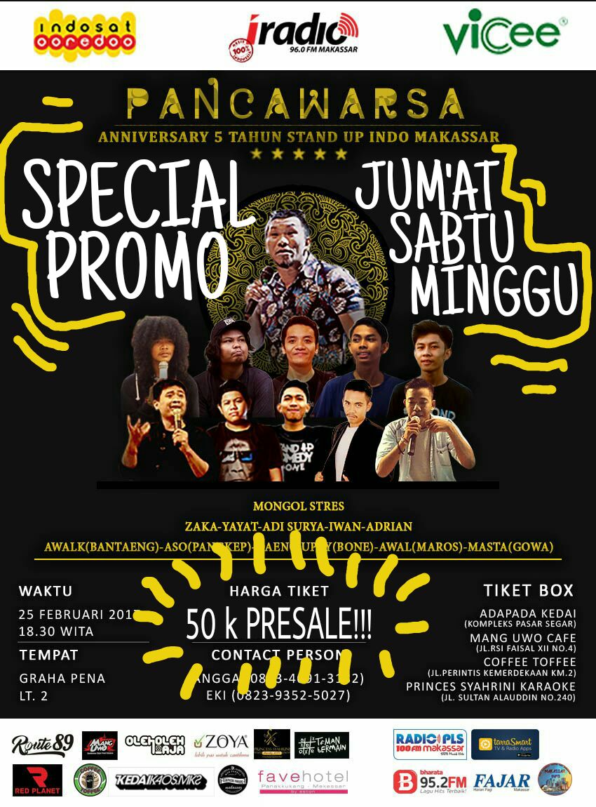 StandUpIndoMKSR's tweet photo. Tinggal 2 hari lagi nih promo spesial dari mimin hihihi gmn udah punya tiketnya belum ? Kalo kehabisan entar nyesel loooh https://t.co/IxOs8uLIEj
