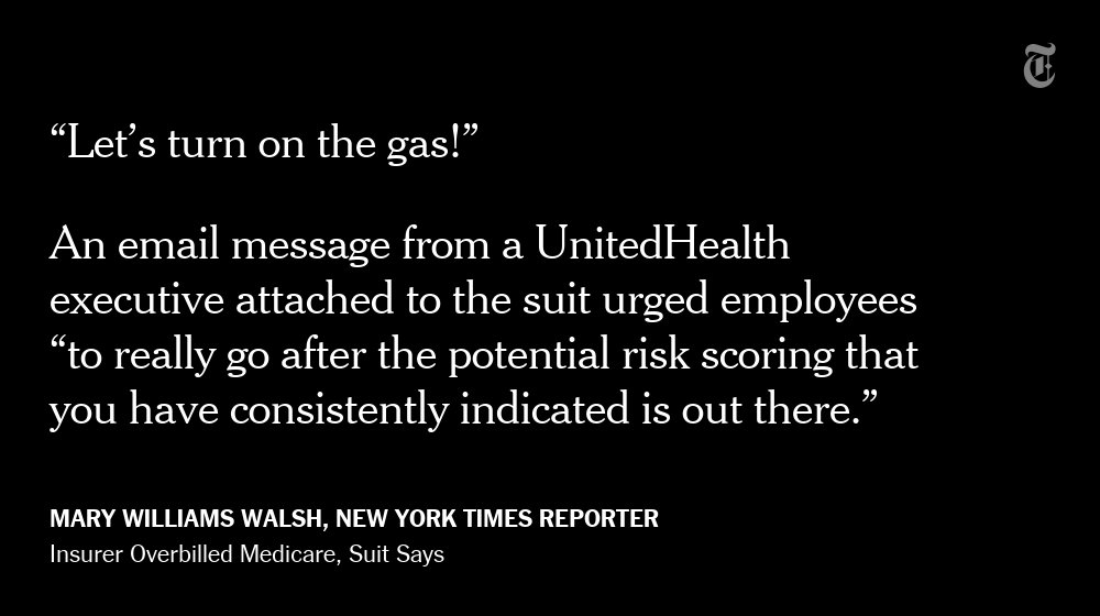 nytimesbusiness's tweet photo. One of America’s largest health insurers bilked Medicare by making people look sicker, a whistle-blower lawsuit says https://t.co/2KB81NFdgj https://t.co/QfAv2nIZMK