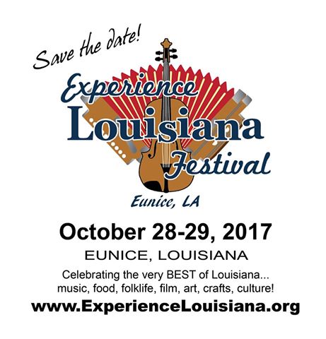 ExperLAFest's tweet image. SAVE THE DATE! 2017 Festival: OCT 28-29 (Sat-Sun) bit.ly/2lt1HZP @LouisianaTravel @VisitStLandryLA @LSU_Eunice @JeanLafitteNPS