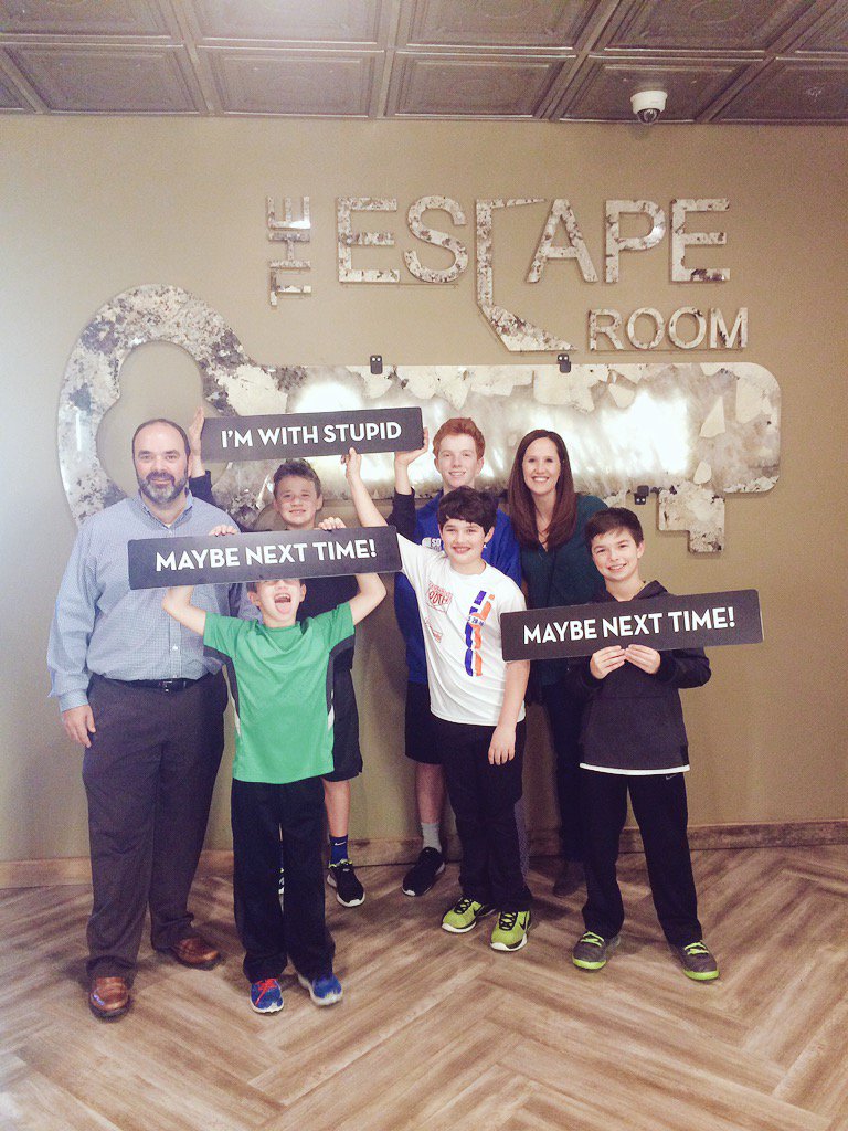 LeahIND's tweet photo. Awesome night with the fam! We needed 5 more minutes for castle room @ #EscapeRoomFishers. #memories https://t.co/mDSLH7PG2X
