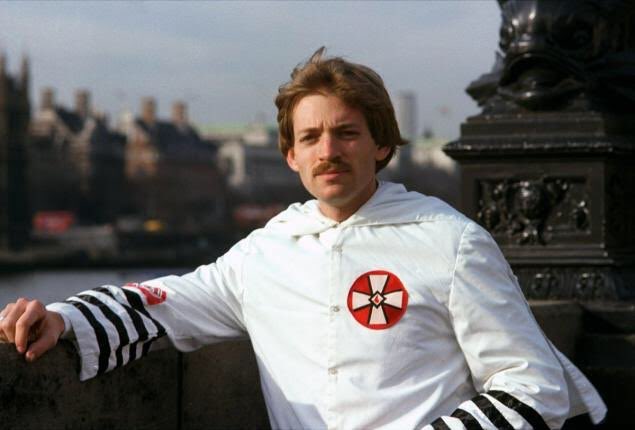 prostheticlives's tweet photo. Snowflake supremacist @DrDavidDuke posing in his Kooks Kucks Kunts pyjamas #antifa #Resistance #DumpTrump #RESIST https://t.co/wV0I5WoDws