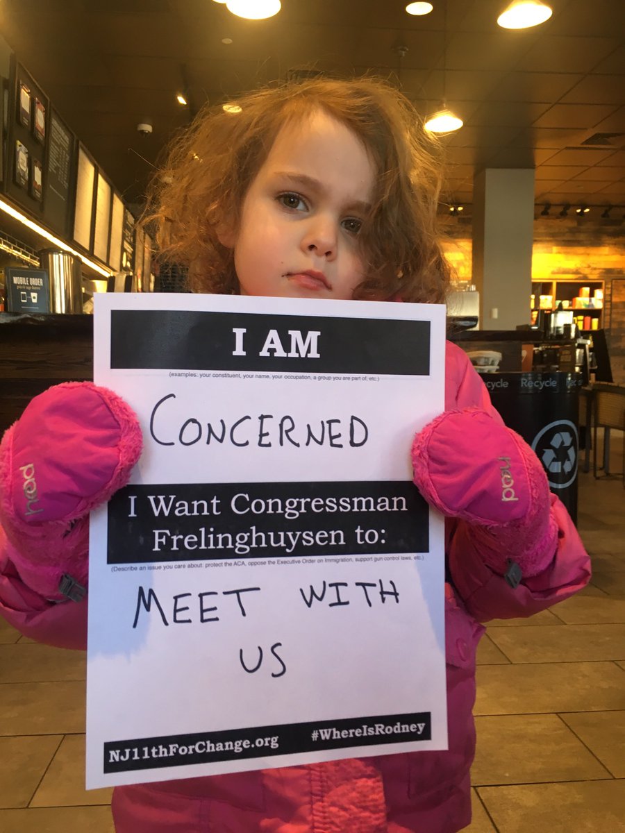 nj11forchange's tweet photo. Will you meet with us, @USRepRodney? Concerned constituents of all ages have questions. #FridayswithFrelinghuysen https://t.co/aMlOcIck1p