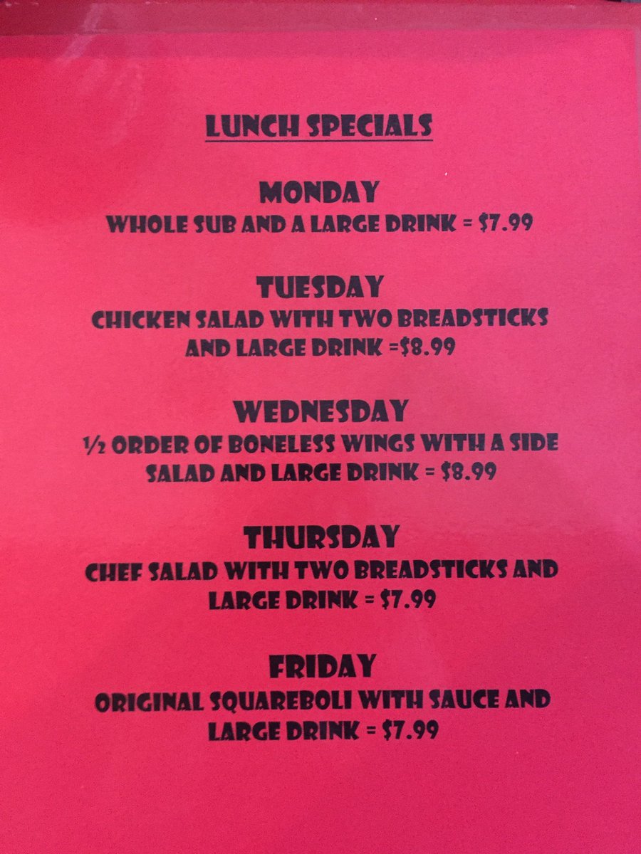 Iup students! Fuel up in between classes cheap! We run lunch specials 11-4 Monday-Friday!