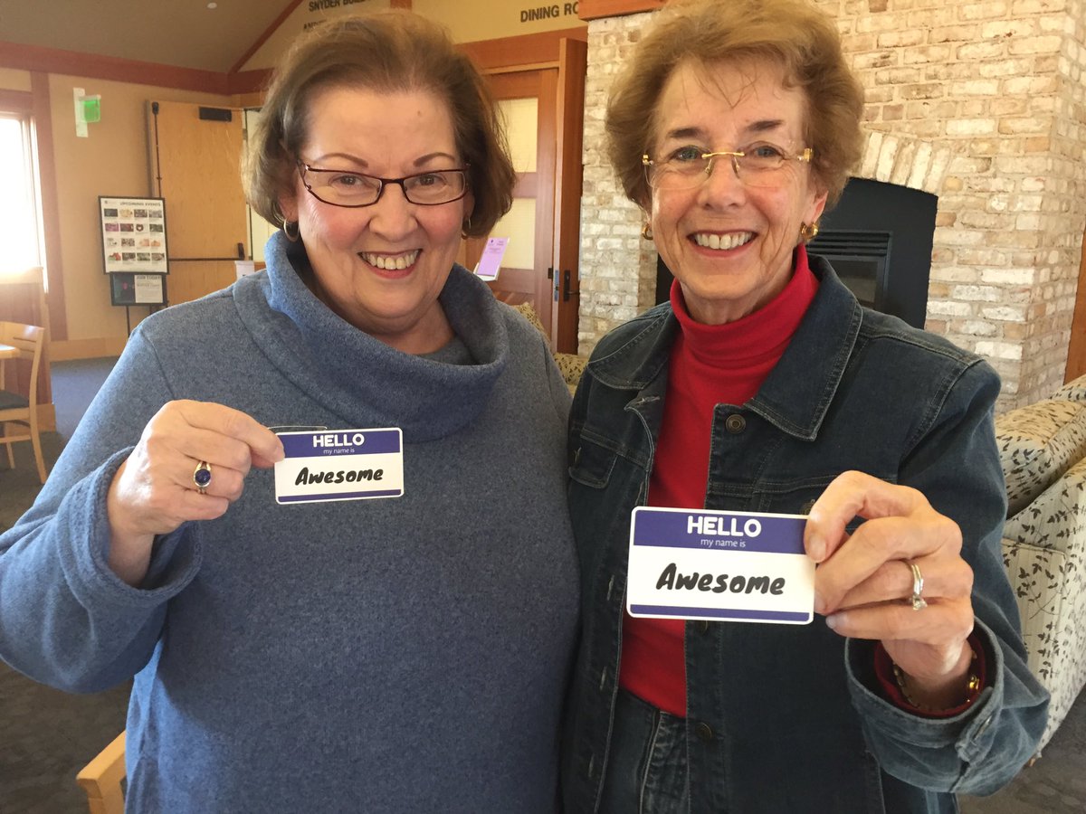 blongmn's tweet photo. #randomactsofcaring. Used the "hello, my name is awesome" cards as gifts for two birthday girls today. They loved them! https://t.co/2p4aypldV1