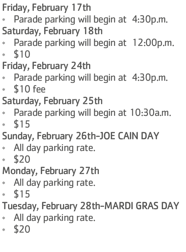 ymcamoorer's tweet photo. Mardi Gras Parking will be available at The Moorer YMCA!
Check out our parking schedule and fees. 
Laissez les bons temps rouler! https://t.co/2Frs5BGv3v