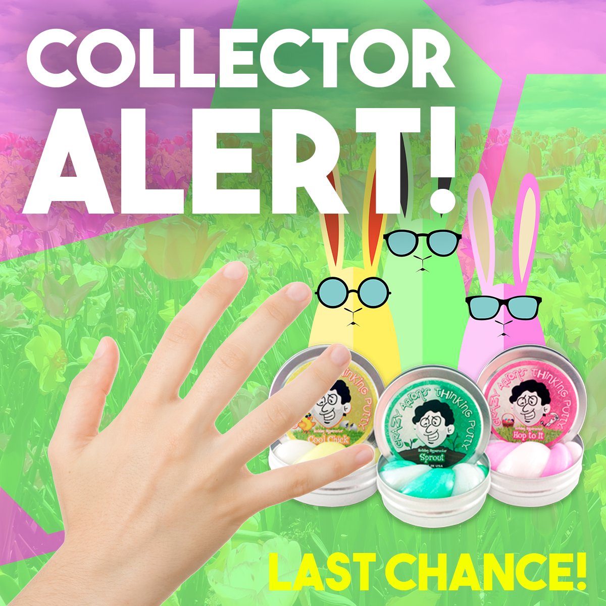 ThinkingPutty's tweet photo. Collector Alert! Last chance to pick up this collectable Easter Thinking Putty collection. #hypercolors https://t.co/ymAGPVYsmH https://t.co/6SVMs7dYin