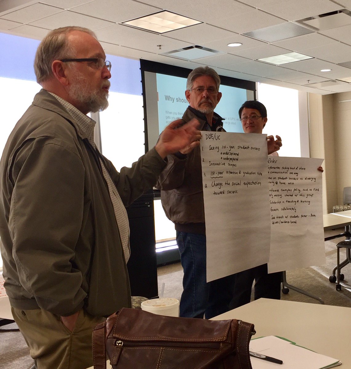 KeithAnliker's tweet photo. Great Friday mtg w/ wonderful friends & colleagues in Univ. College @IUPUI. Brainstorming & reporting out. #DedicatedFaculty #FabStudents https://t.co/mdArguOtwH