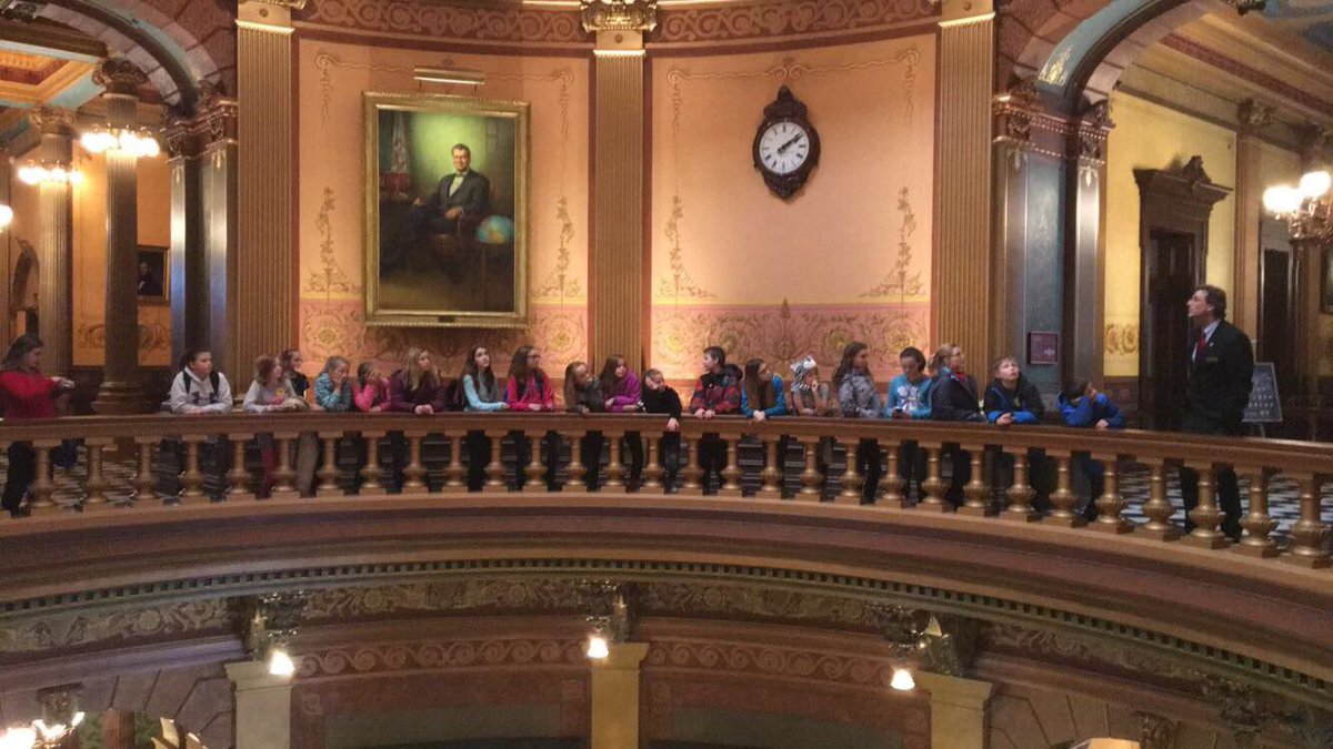 Students learning about Michigan's history at the Capitol Building! #hlcsgreatthings 🇺🇸<a href="/HoughtonLakeMS/">Houghton Lake MS</a>