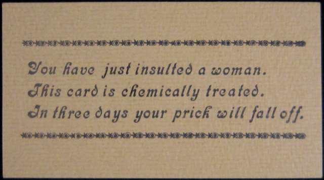 mnhs's tweet photo. This card was handed out by feminists across the United States during the second wave of feminism, which began in the 1960s. #DayOfFacts https://t.co/2yfnH2bu0a
