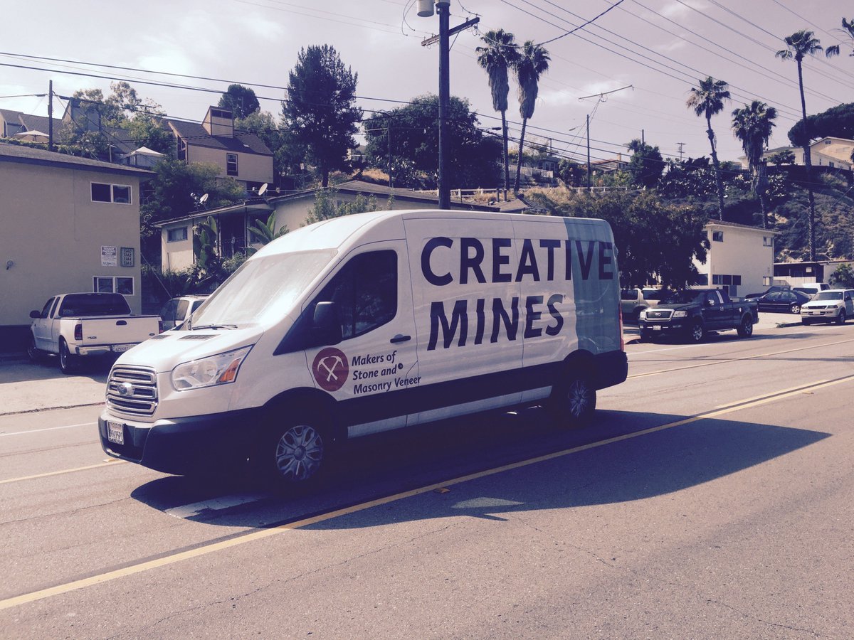 If you see our street team driving in #SanDiego, give us a honk! CreativeMines.com #craft #stone #creativemines #masonry #veneer