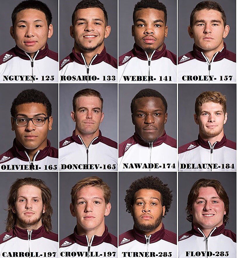 WrestlingCU's tweet photo. These 12 wrestlers will represent Cumberland at the NAIA East Region National Qualifier tomorrow! #CUALLIN #RiseUp! https://t.co/rAPKVolYph