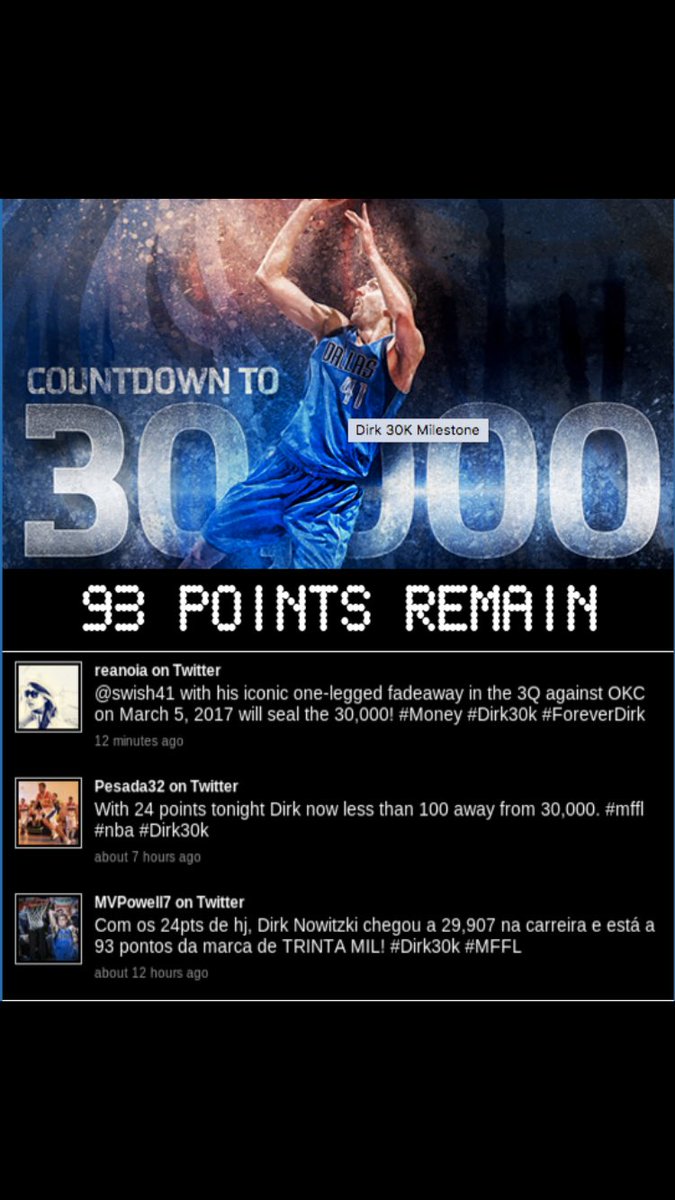 AdamStambleck's tweet image. Love what the Mavs are starting to do with their email program! Counting down 30,000 and live tweets in email @mcuban #DIRK30K @movableink