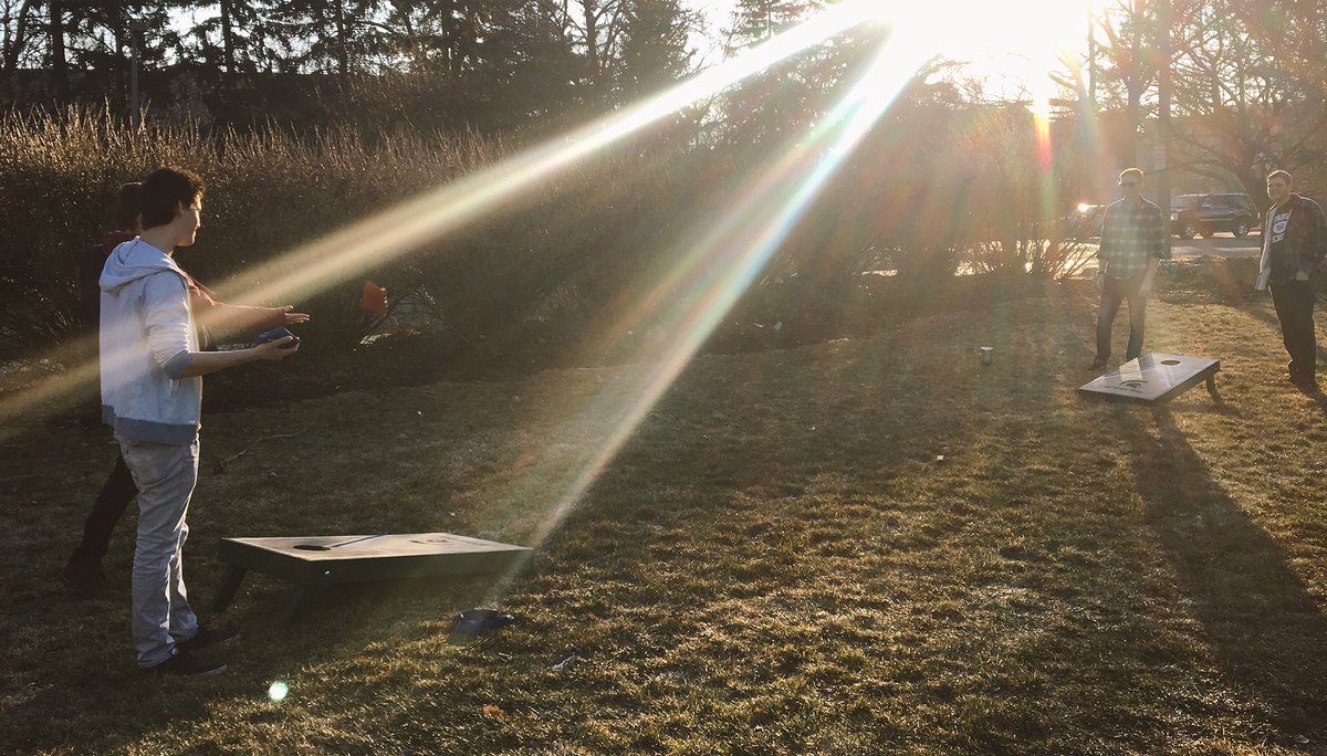 MSU_ES's tweet photo. What's better than sunshine and cornhole in February? https://t.co/u1DT3dndae