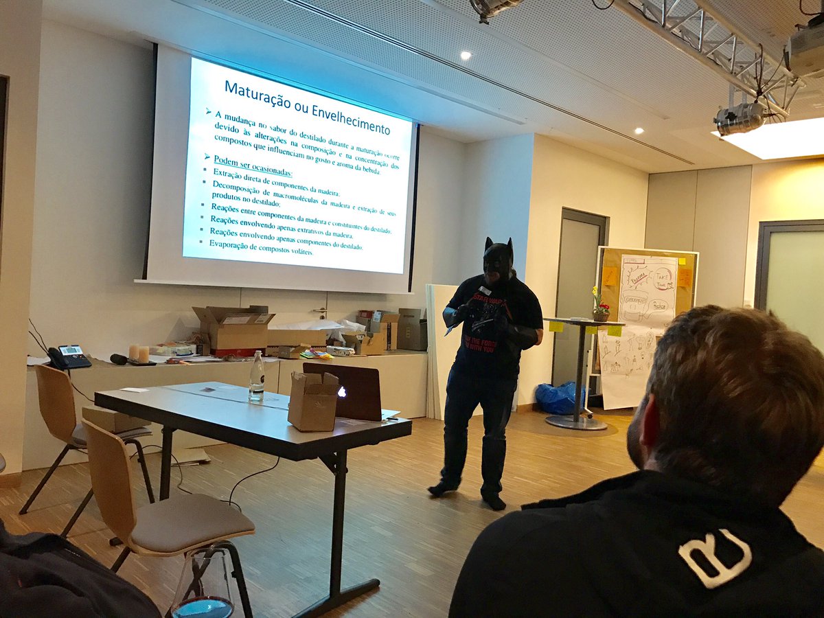 agillero's tweet photo. So many exceptional speakers at #pptkaraoke #p4a17 - even batman shows up. Struggles with spanish, though. https://t.co/GfjgB5XBAv
