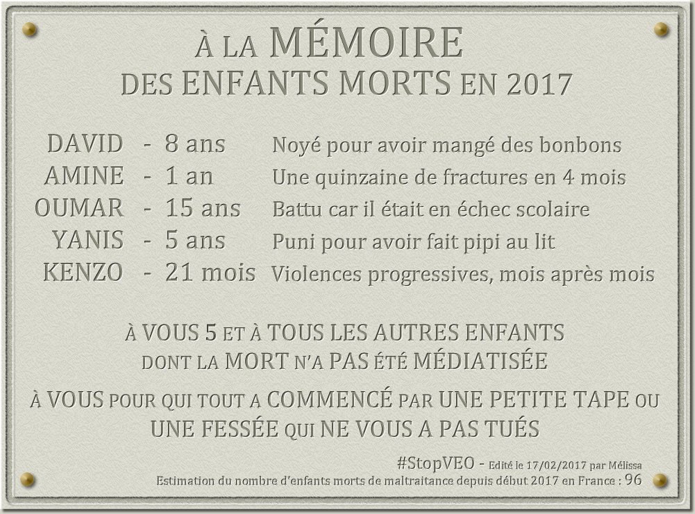MelleWheeler's tweet photo. Triste mise à jour.. Kenzo, 21 mois, a été tué par ses parents.
#stopVEO #tel119 #tousResponsables 
@StopVEO https://t.co/f9CGlhB8pA