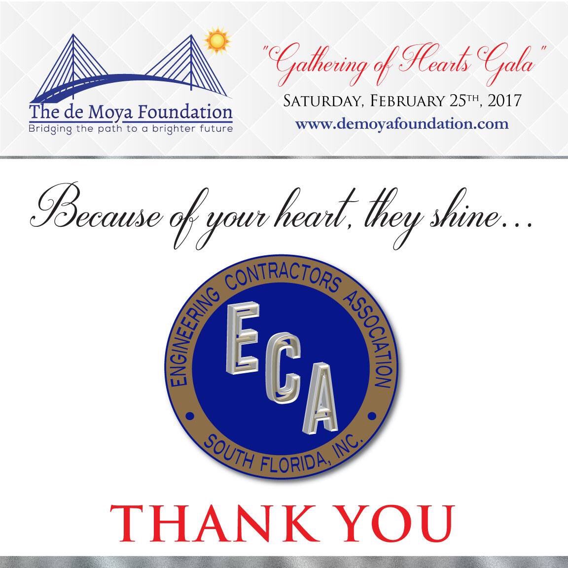 dmfoundationAD's tweet photo. Thanks to Engineering Contractors Association for committing to support The Gathering of Hearts Gala! https://t.co/LbyPWu1uq9