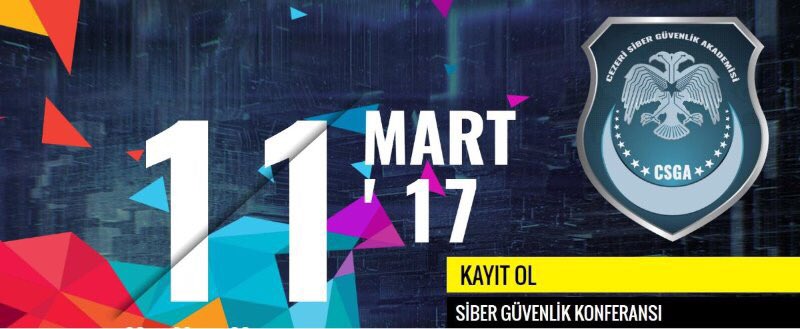 cezerisga's tweet photo. Cezeri Siber Güvenlik Konferansı İstanbul için @secrove firması altın sponsor olmuştur. Teşekkür ederiz. https://t.co/CoV8hdyMvr https://t.co/vM9cqLLRE7