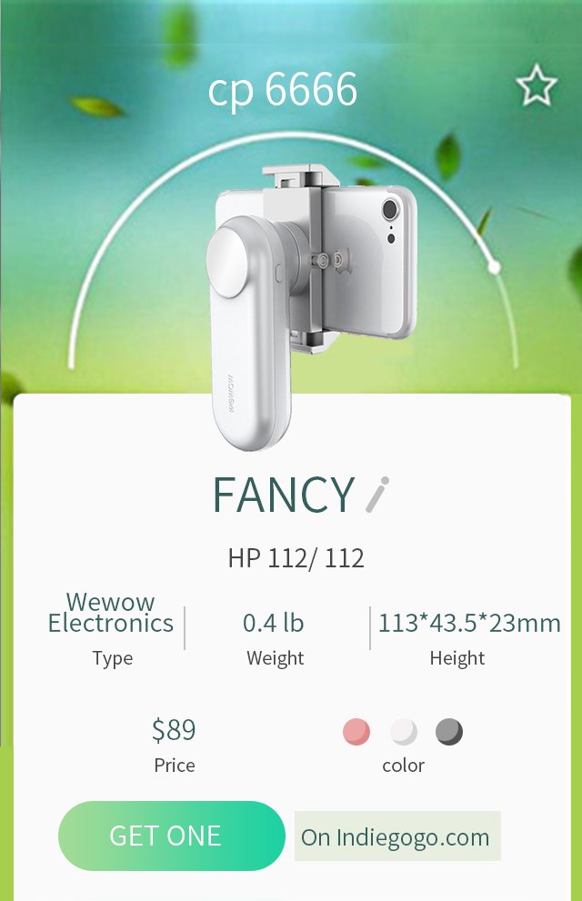 Wewow_Official's tweet photo. #Wewow As big fan of #PokemonGO, we made our product #FancyGo😝 Three colors are available for #FancyGimbalStabilizer now! https://t.co/zXAWMlOvUl
