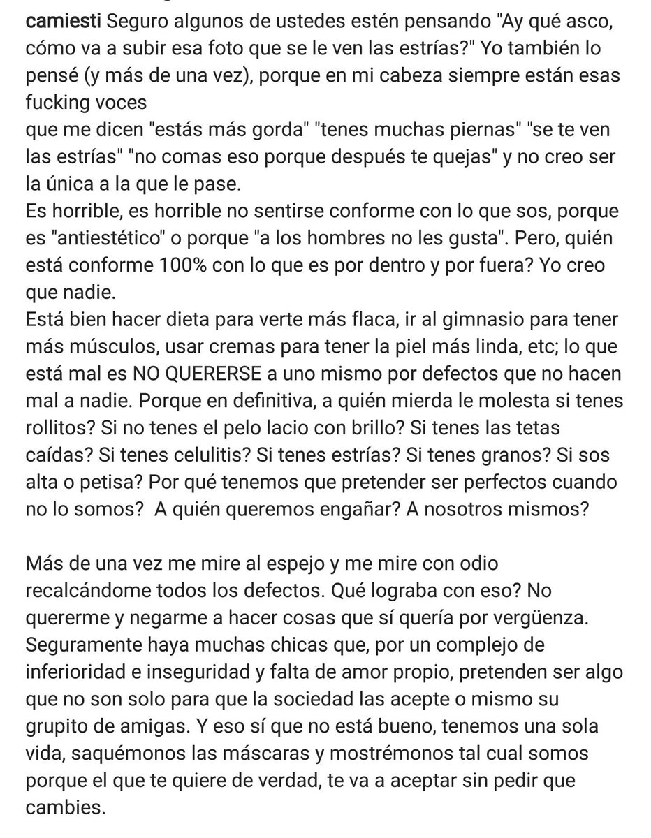 monicariaas's tweet photo. "si no amas cada parte de TU cuerpo, quien más lo va hacer?" https://t.co/8UvhatLRQ4