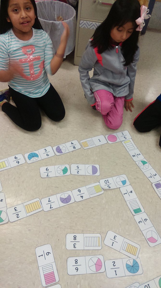 rebeccacalvert9's tweet image. Fraction Dominoes!  #Funandengaging #Mathstations @ResElem  @pkpounders