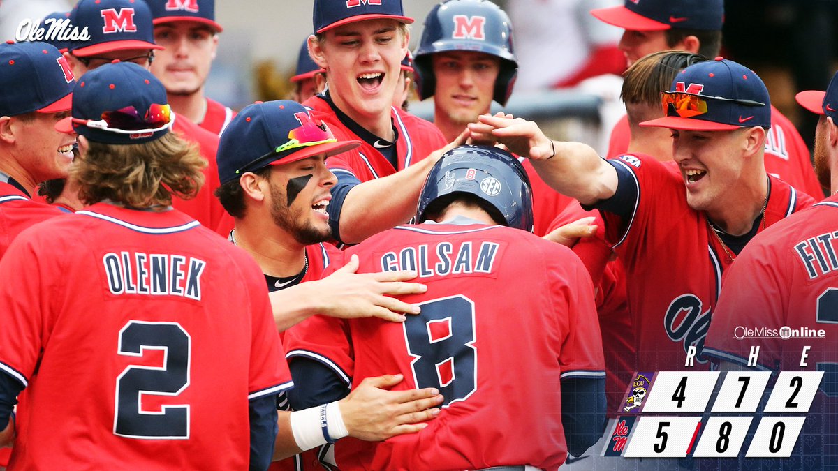 Ole Miss Baseball (@olemissbsb) on Twitter photo Rebels take down #6 ECU, 5-4 in the home opener in front of the largest single game home crowd in <a href="/OleMissBSB/">Ole Miss Baseball</a> history! #HottyToddy Rebels take down #6 ECU, 5-4 in the home opener in front of the largest single game home crowd in <a href="/OleMissBSB/">Ole Miss Baseball</a> history! #HottyToddy