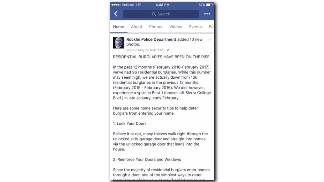Burglaries on the rise in the Rocklin community dlvr.it/NPm69q