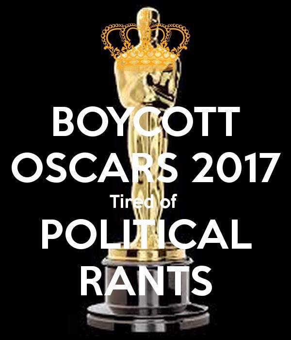 disasterdarby's tweet photo. @TomiLahren Boycott the Iscars and show them that we don't want to hear their liberal rants #BoycottOscar https://t.co/mdWL3Qmdp7