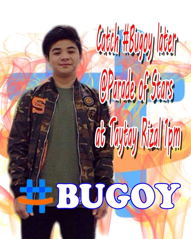 BugzPlatoonOFC's tweet photo. Catch Hashtag BUGOY at Taytay Rizal "Parade of Stars" 1:00PM  #HashtagBugoy #SwaggerDancer https://t.co/sQi0kkPmnM
