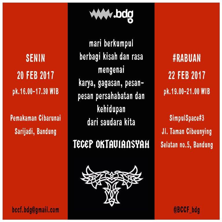 Hampir genap setahun lalu Tegep berpulang, meninggalkan cita2 &amp; semangatnya utk kita lanjutkan. Mari bergabung &amp; berbagi, 20&amp;22feb ini 🙏🏼