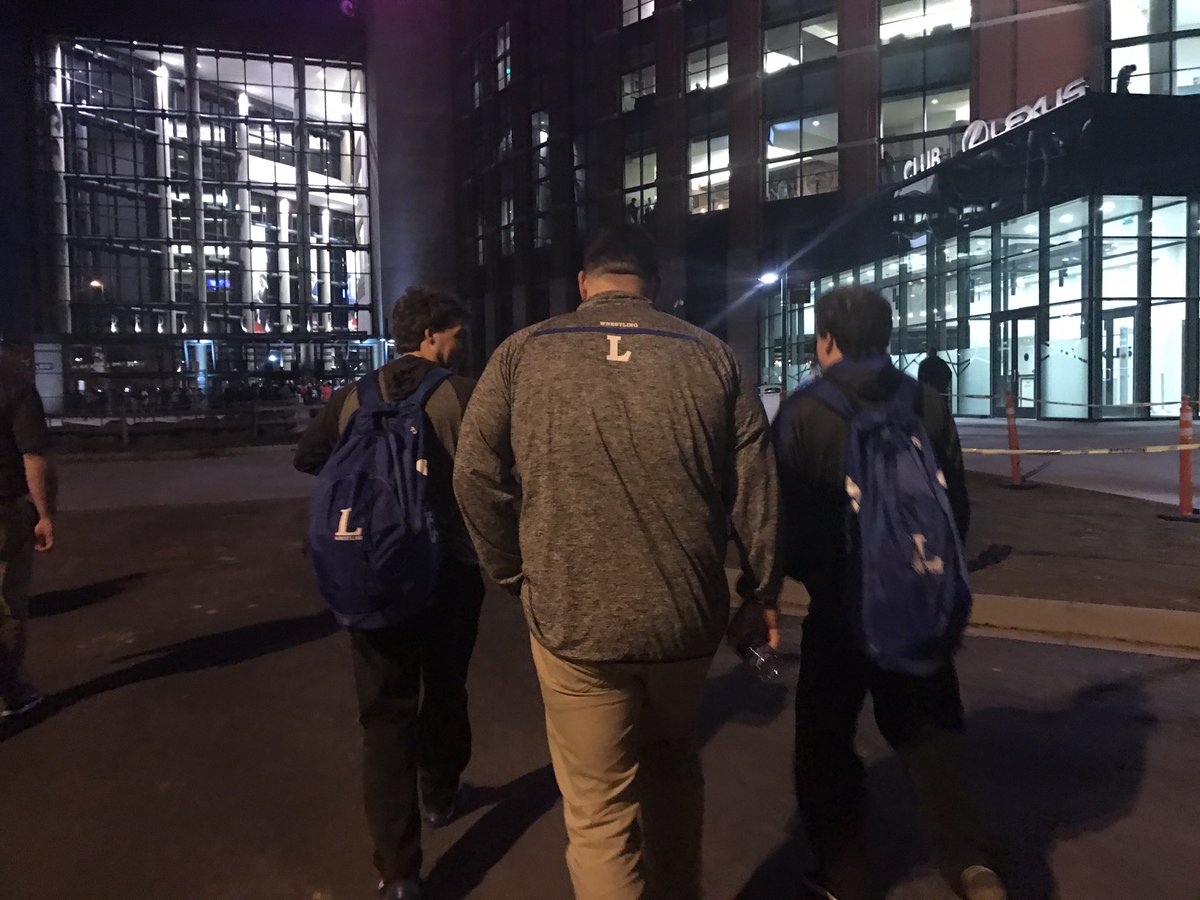Nathan and Drake walking into the Pepsi Center getting ready to light it up in the Semi's. #longmontwrestling #copreps <a href="/GoTrojanNation/">LHS Athletics</a>