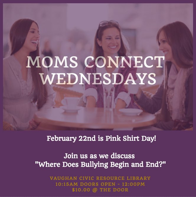 KelleyOswin's tweet photo. Join us Wednesday for Pink Shirt Day @ Moms Connect! #momsconnect #realconnection https://t.co/hHowti6ZMz