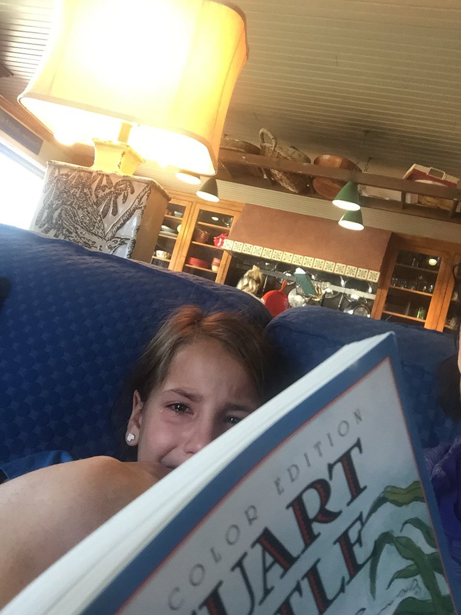 abovethelablog's tweet photo. She couldn't keep reading a little more to see that Stuart got off of the trash barge. #Reading #Trauma #mouseprobs https://t.co/JKHHVOSL4d