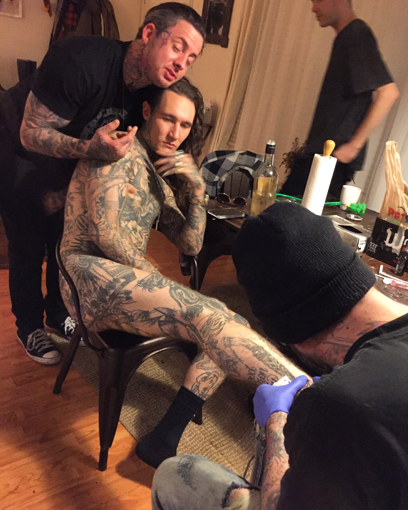 DaddysJuiced on X: Daddy only gets tattooed naked. #drunktattoo  t.covqBnZKGvNH  X